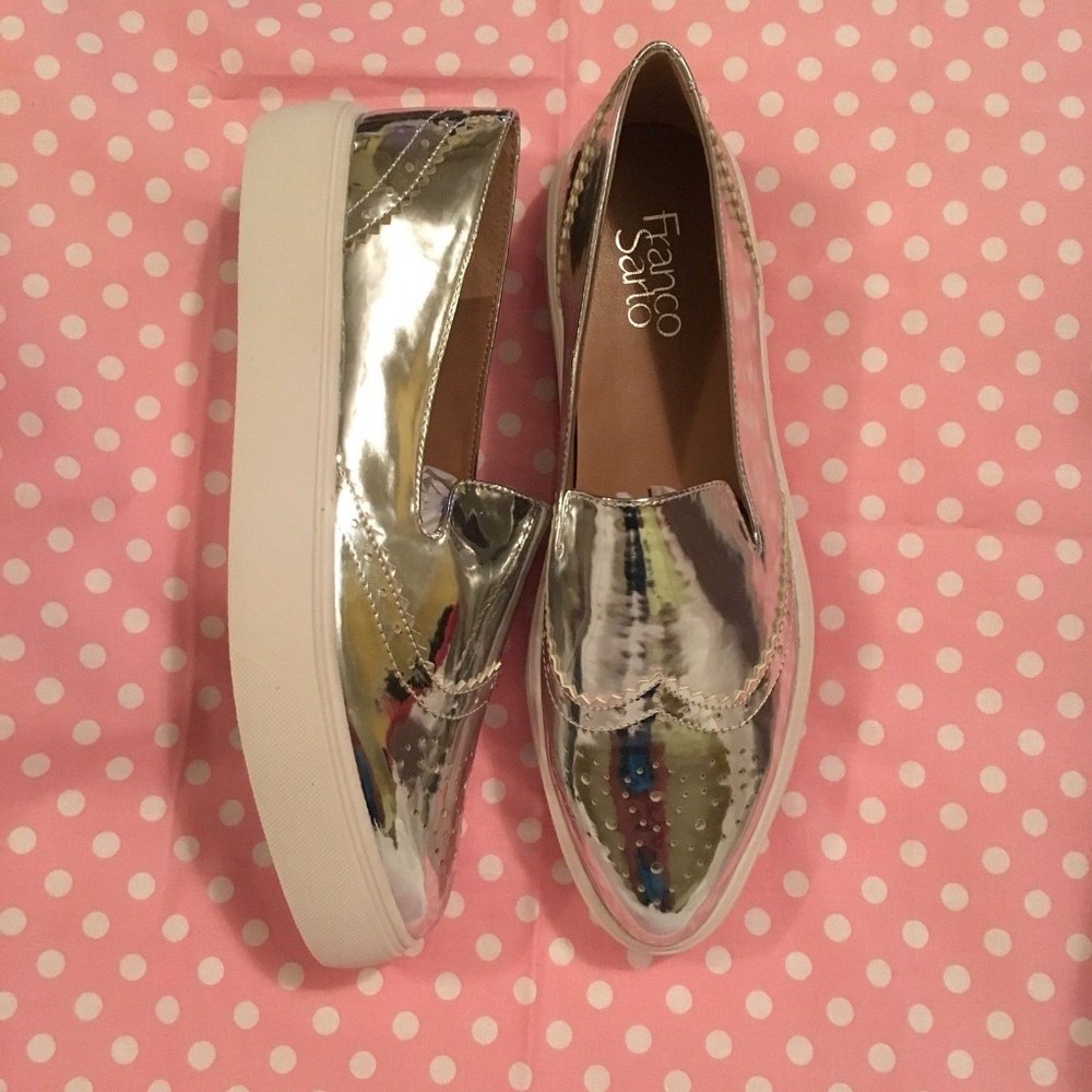 FRANCO SARTO Womens Metallic Slip on Sneaker - Picture 1 of 8